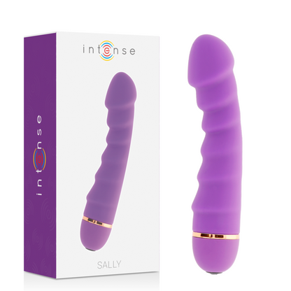 Vibrador Intense Sally Lilac em silicone com ponta curva para ponto G e 20 velocidades.