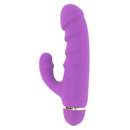 Close-up do Vibrador Intense Crass Lilás mostrando sua forma ergonômica e detalhes de silicone.