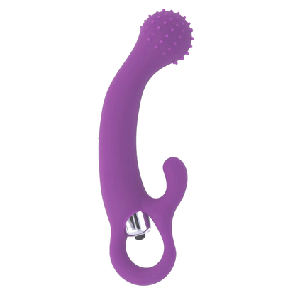 Vibrador Intense Naila de silicone roxo para estimulação do Ponto G e Clítoris, mostrando a sua forma ergonómica e textura macia.