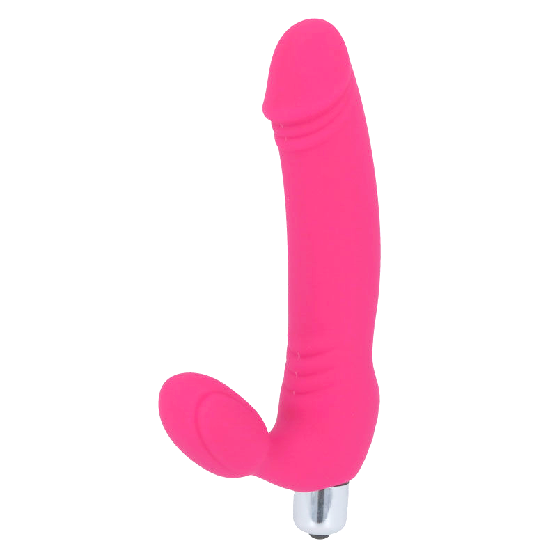 Close-up do Vibrador Intense Açúcar de silicone fúchsia, destacando seu design ergonómico e textura suave.