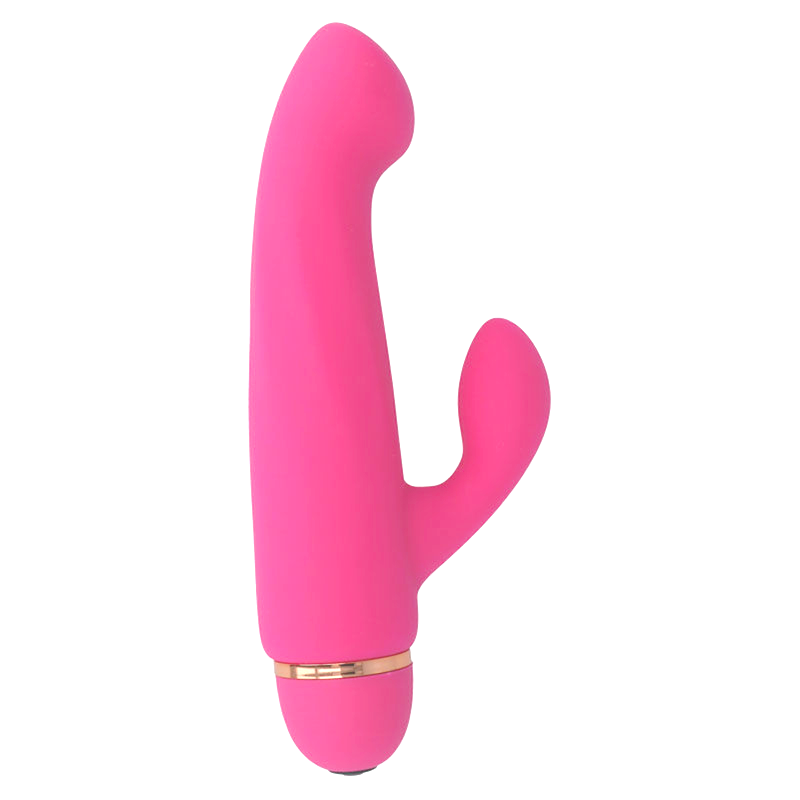 Close-up do Vibrador Intense Boral 20 Velocidades Silicone Rosa, destacando seu design ergonômico e material.
