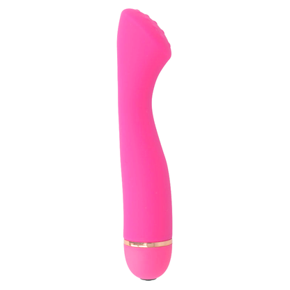 Close-up do Vibrador Lilo Intense Ponto G 20 Velocidades Silicone Rosa, destacando seu design ergonômico.