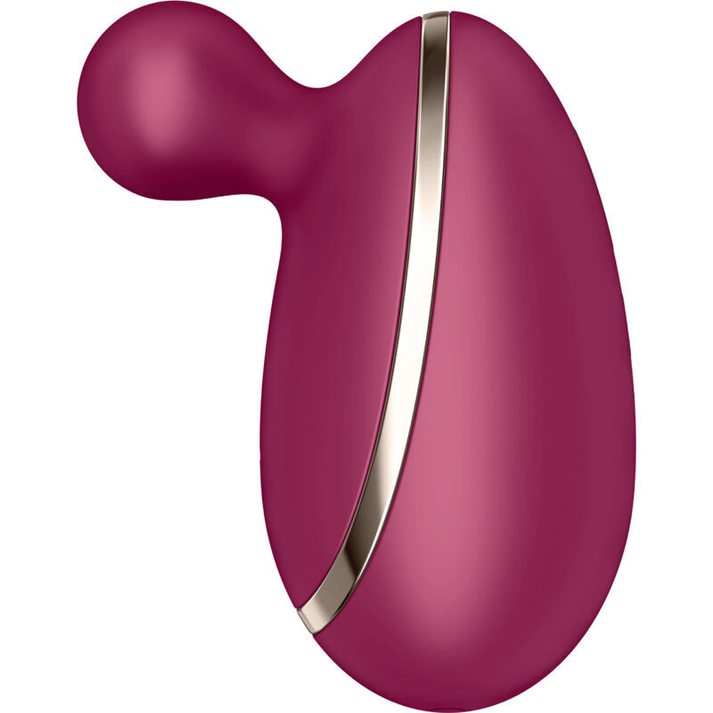 Close-up do vibrador clitoriano Satisfyer Spot On 1 Berry, destacando sua ponta flexível e cor vibrante.