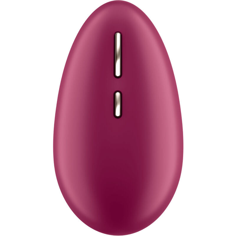 Close-up do vibrador clitoriano Satisfyer Spot On 1 Berry, destacando sua ponta flexível e cor vibrante.