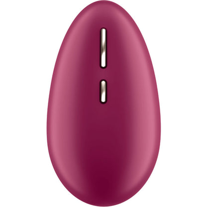 Close-up do vibrador clitoriano Satisfyer Spot On 1 Berry, destacando sua ponta flexível e cor vibrante.