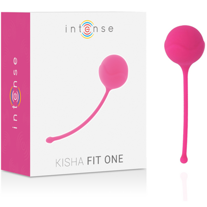 Close-up of the Intense Kisha Fit One Silicone Kegel Balls in fuchsia, designed for pelvic floor strengthening.
