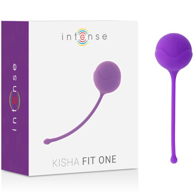 Close-up da Intense Kisha Fit One Bola de Kegel em silicone lilás, mostrando o seu design ergonómico e material suave para fortalecimento do assoalho pélvico.