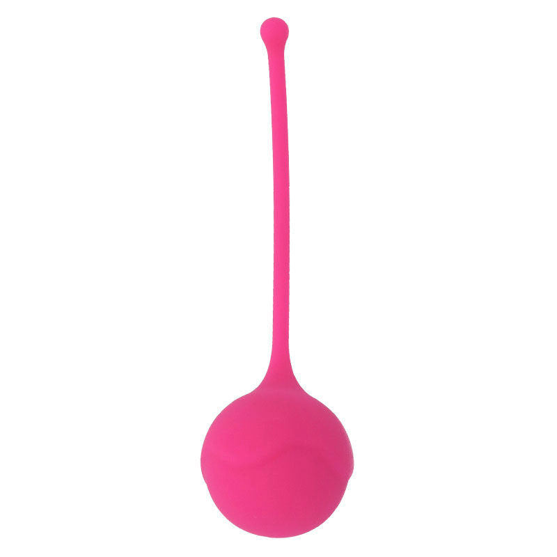 Close-up of the Intense Kisha Fit One Silicone Kegel Balls in fuchsia, designed for pelvic floor strengthening.