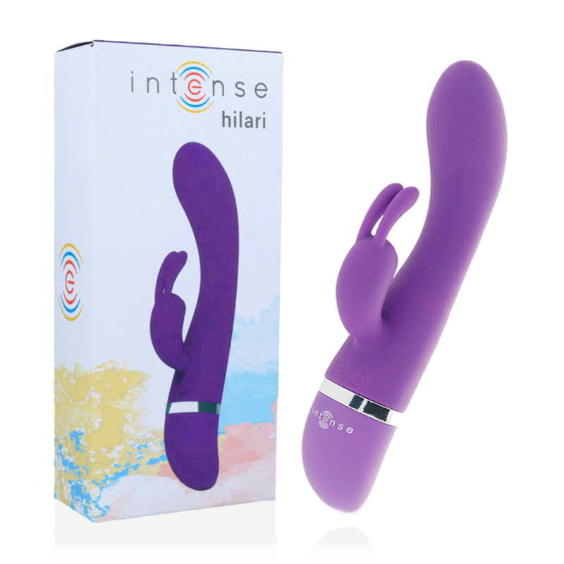 Vibrador coelho INTENSE Hilari Lilac Silicone Luxe com estimulador clitoriano e 30 modos de vibração.
