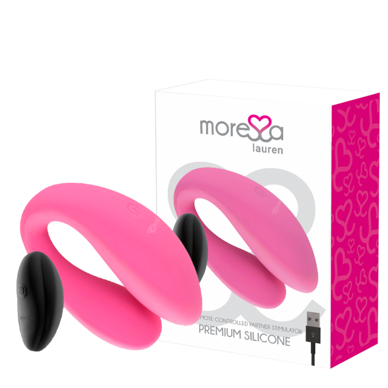 Vibrador de Casal MORESSA Lauren com Controle Remoto, para prazer duplo e estimulação simultânea.
