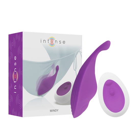 Calcinha Vibratória Mindy Intense Roxa com Controle Remoto para prazer discreto.