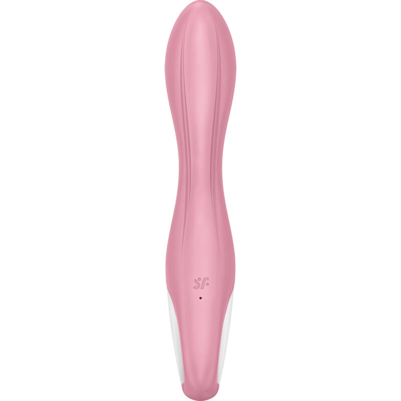 Vibrador Satisfyer Bomba de Ar 2 Rosa inflável, mostrando corpo suave de silicone e detalhe do botão de inflação para ajuste de diâmetro.