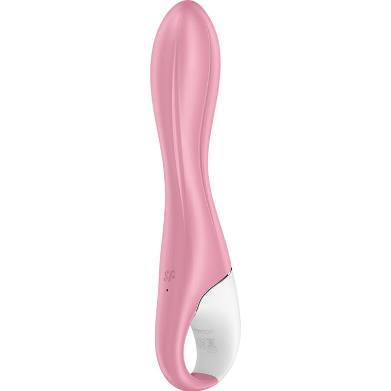 Vibrador Satisfyer Bomba de Ar 2 Rosa inflável, mostrando corpo suave de silicone e detalhe do botão de inflação para ajuste de diâmetro.