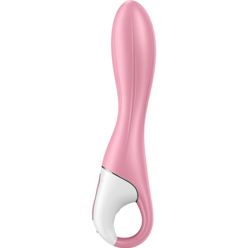 Vibrador Satisfyer Bomba de Ar 2 Rosa inflável, mostrando corpo suave de silicone e detalhe do botão de inflação para ajuste de diâmetro.