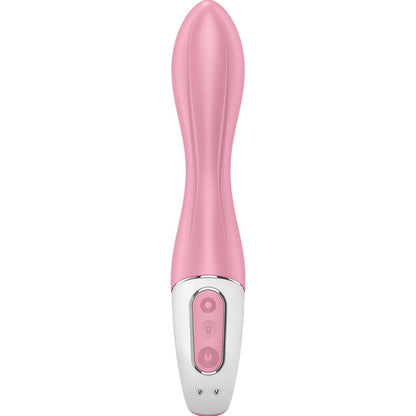 Vibrador Satisfyer Bomba de Ar 2 Rosa inflável, mostrando corpo suave de silicone e detalhe do botão de inflação para ajuste de diâmetro.