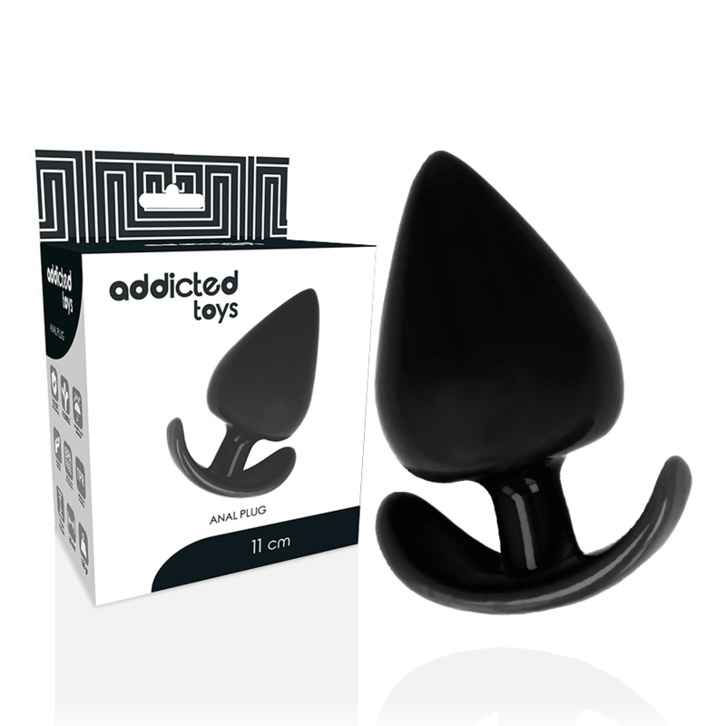 Close-up of the Addicted Toys Plug Anal 11cm showing its ergonomic design and smooth TPR material.