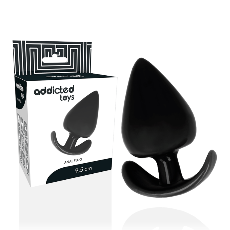 Plug Anal Addicted Toys de 9.5cm, com textura supermacia e base ergonómica.