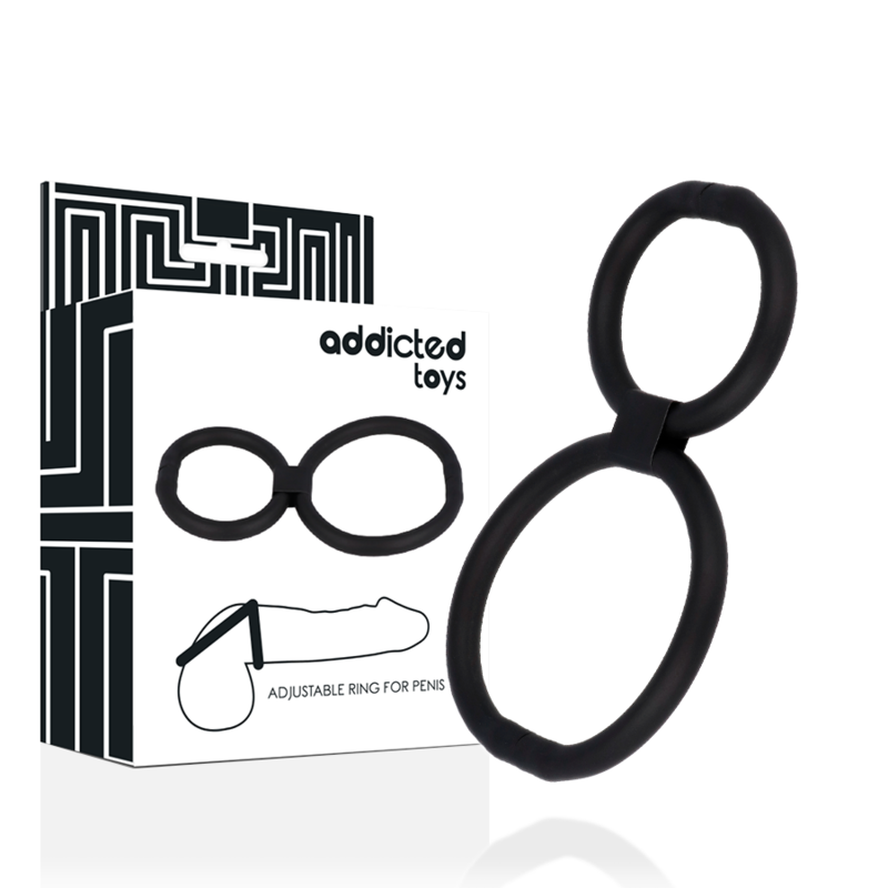 Anéis Penianos Ajustáveis de Silicone ADDICTED TOYS para ereções e prazer prolongado.
