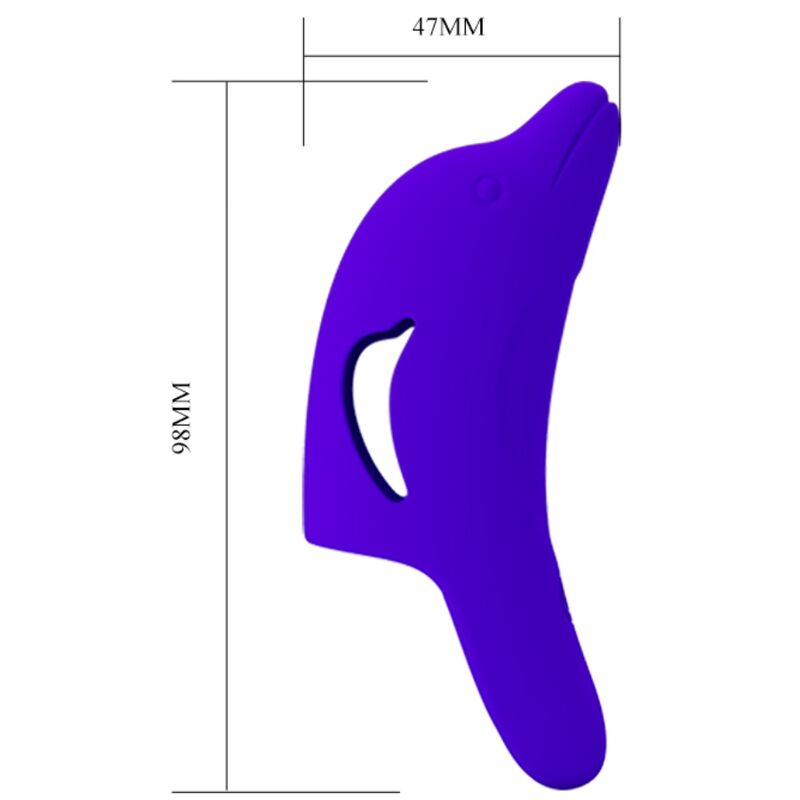 Vibrador de dedo PRETTY LOVE Delphini azul escuro de silicone