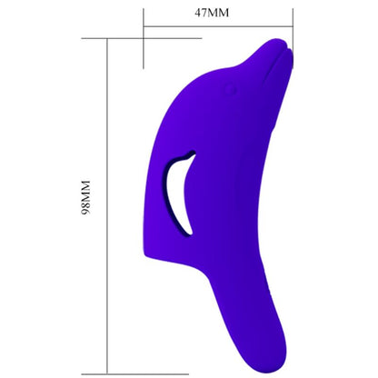 Vibrador de dedo PRETTY LOVE Delphini azul escuro de silicone