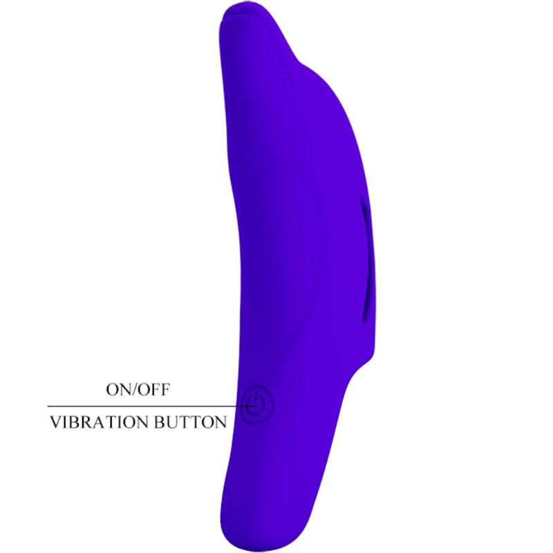 Vibrador de dedo PRETTY LOVE Delphini azul escuro de silicone