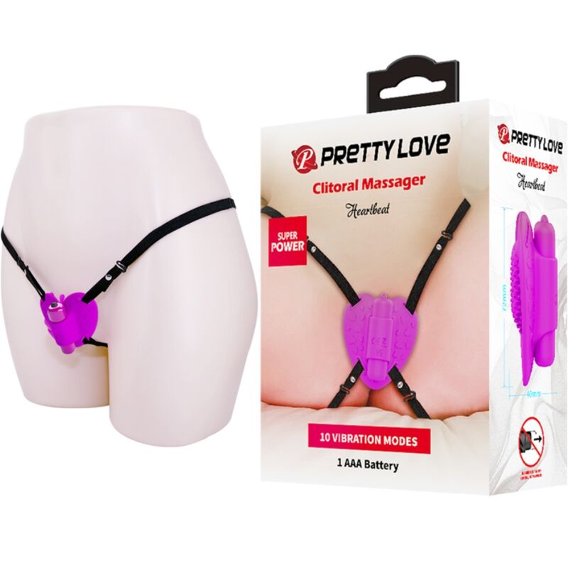 Vibrador estimulador clitoriano Pretty Love Heartbeat roxo com 10 modos de vibração.