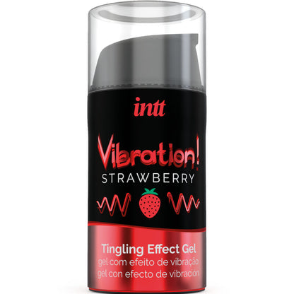 INTT Gel Vibratório Líquido Morango 15 ML para prazer íntimo.
