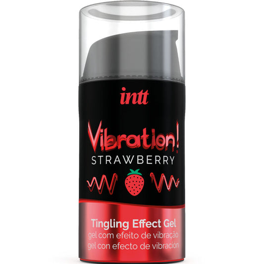 INTT Gel Vibratório Líquido Morango 15 ML para prazer íntimo.