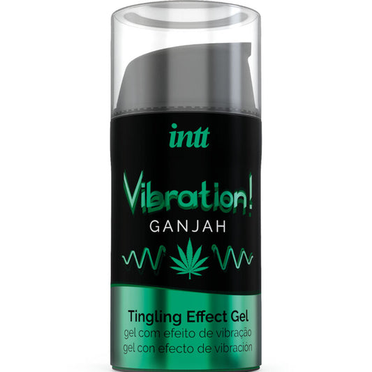 INTT Gel Vibratório Líquido Cannabis 15ml para prazer íntimo com aroma e sabor.
