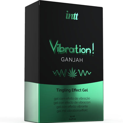 INTT Gel Vibratório Líquido Cannabis 15ml para prazer íntimo com aroma e sabor.