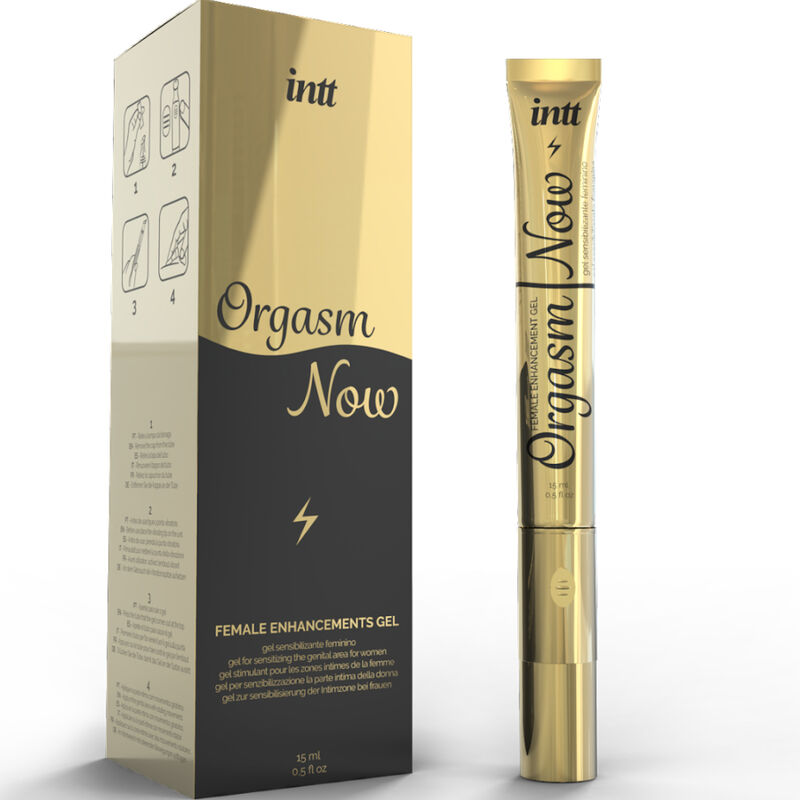 INTT LUBRICANTS Orgasm Now Gel Estimulante Vaginal com Aplicador Vibrador, embalagem discreta