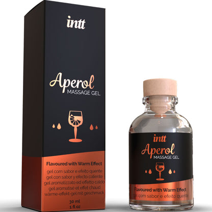 INTT Gel de Massagem Beijável Aperol com efeito de calor intenso para momentos sensuais.