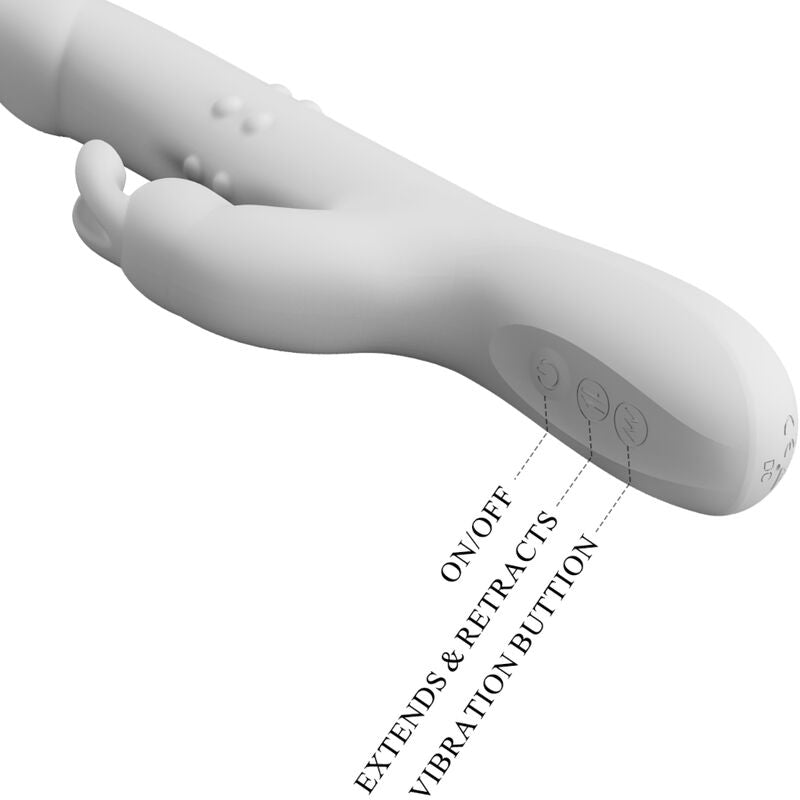 Close-up of the PRETTY LOVE Vibrador Reese showing its dual stimulation design and smooth silicone texture.