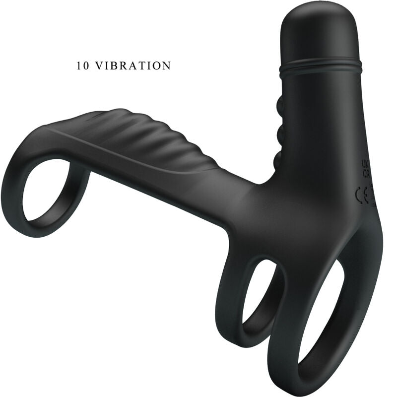 Manga para Pénis Vibratória Pretty Love com Anel Elástico e Estimulador Clitoriano para Casais
