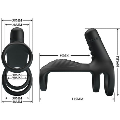 Manga para Pénis Vibratória Pretty Love com Anel Elástico e Estimulador Clitoriano para Casais