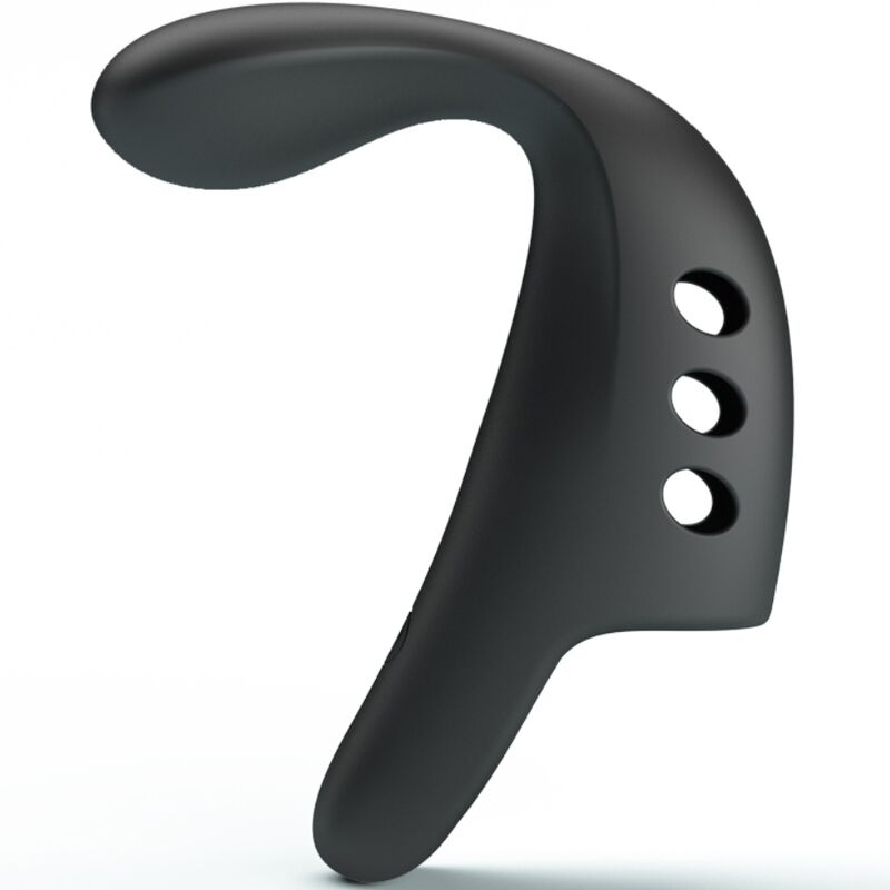 Close-up of the PRETTY LOVE Dedal Vibrador Gorgona Preto Recarregável, highlighting its smooth silicone texture and compact design.