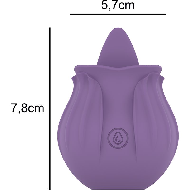 INTENSE Estimulador Clitoriano VIOLET LILS com 10 Vibrações, mostrando o design ergonómico e a ponta flexível de silicone.