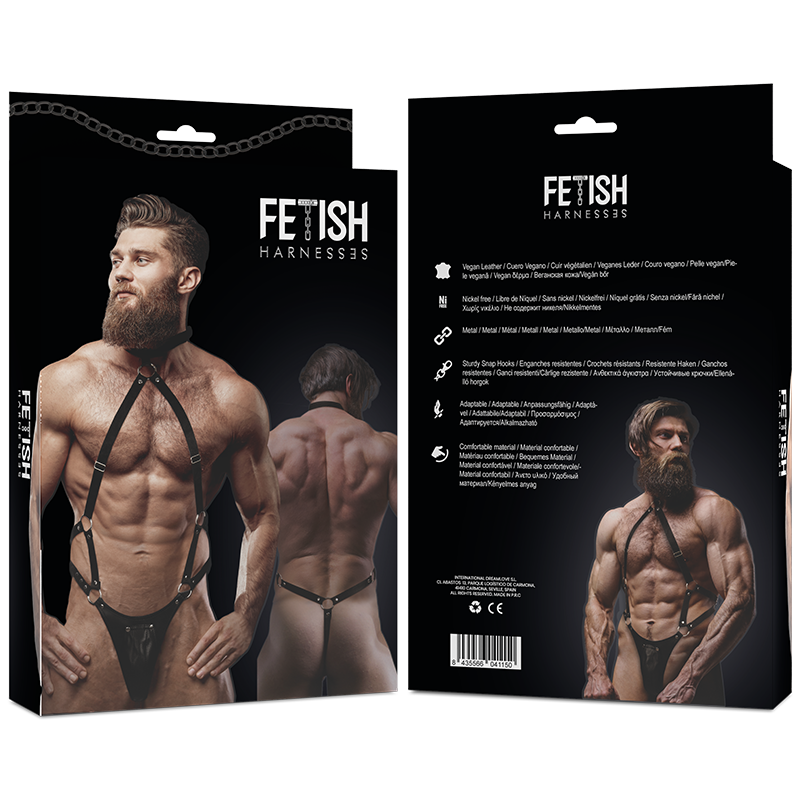 Arnês corporal masculino Fetish Submissive Attitude em couro ecológico ajustável
