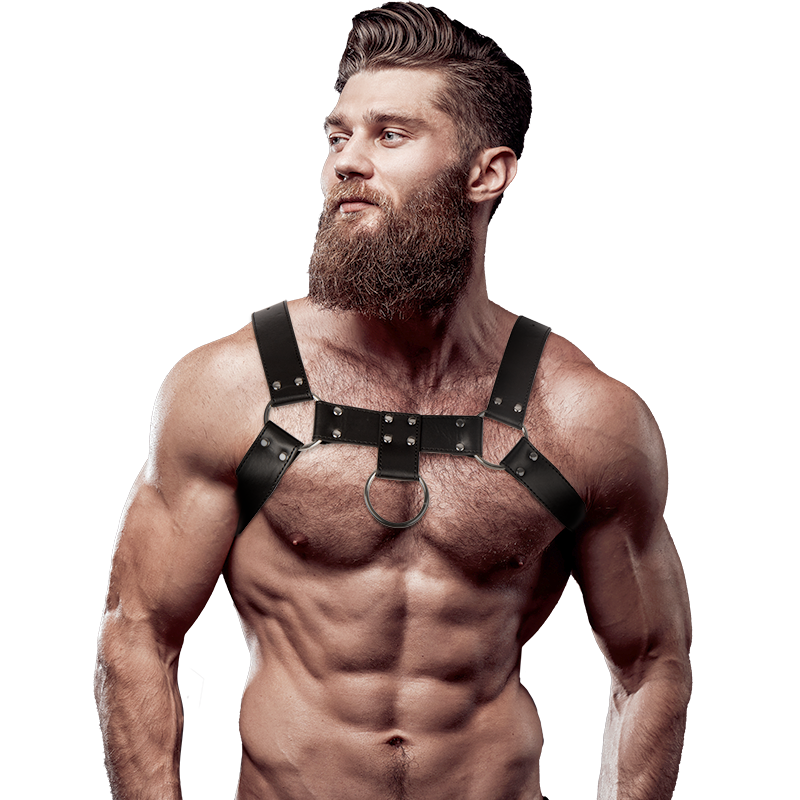 Arnês de Peito Masculino Couro Ecológico Ajustável FETISH SUBMISSIVE ATTITUDE.