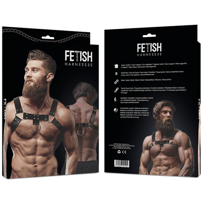Arnês de Peito Masculino Couro Ecológico Ajustável FETISH SUBMISSIVE ATTITUDE.