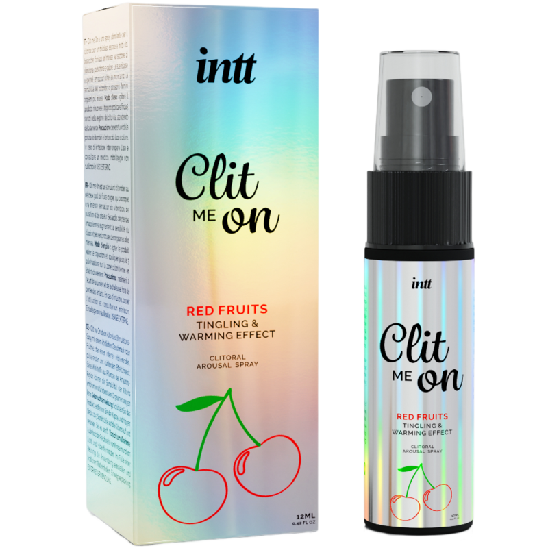 Frasco de INTT RELEASES Clit Me On Spray Estimulante Clitoriano de Frutas Vermelhas 12ml.