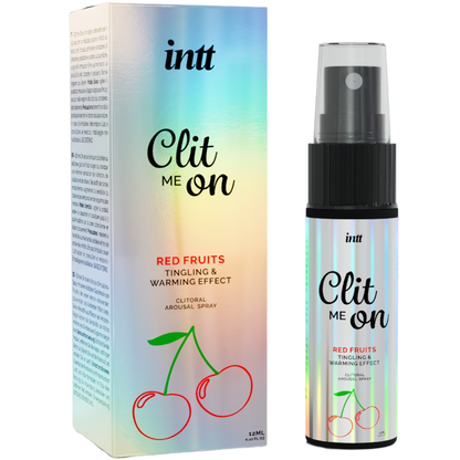 Frasco de INTT RELEASES Clit Me On Spray Estimulante Clitoriano de Frutas Vermelhas 12ml.