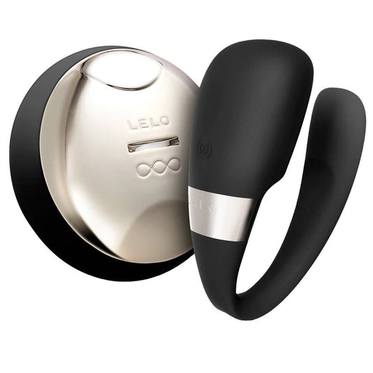 LELO TIANI 3 Massageador para Casais com Controle Remoto SenseMotion, design elegante em silicone preto.