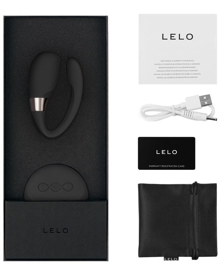 LELO TIANI 3 Massageador para Casais com Controle Remoto SenseMotion, design elegante em silicone preto.
