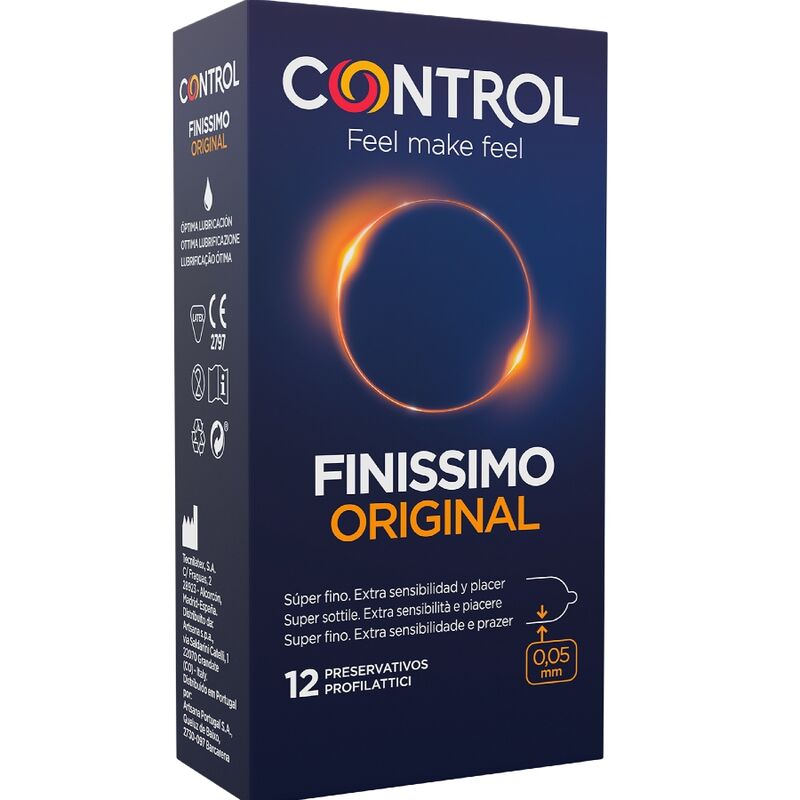 Imagem de Preservativos CONTROL Finíssimo 12 Unidades, destacando a embalagem e o produto