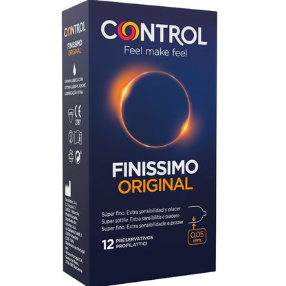 Imagem de Preservativos CONTROL Finíssimo 12 Unidades, destacando a embalagem e o produto