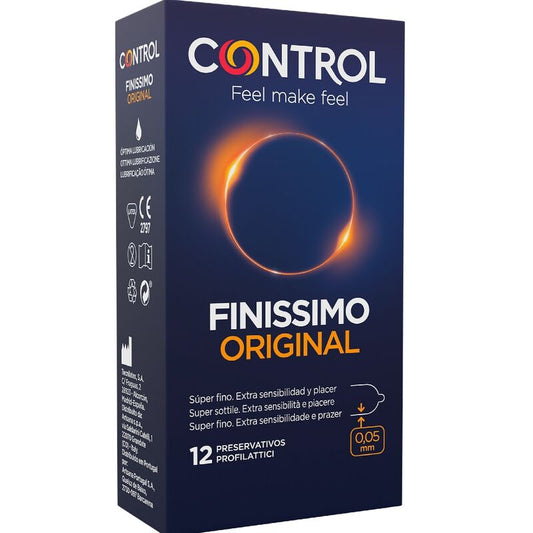 Imagem de Preservativos CONTROL Finíssimo 12 Unidades, destacando a embalagem e o produto