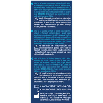 Embalagem do CONTROL Gel Lubrificante Natural Lub 75ml à Base de Água