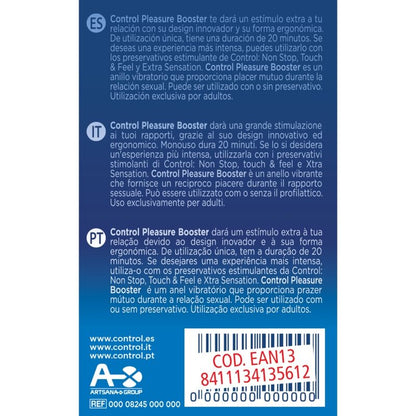 Anel Vibrador CONTROL para reforço de prazer, mostrando o design estimulante e a vibração.