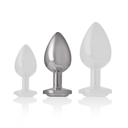 Plug Anal Intense de Metal Coração com Joia, Tamanho M, para prazer anal luxuoso.